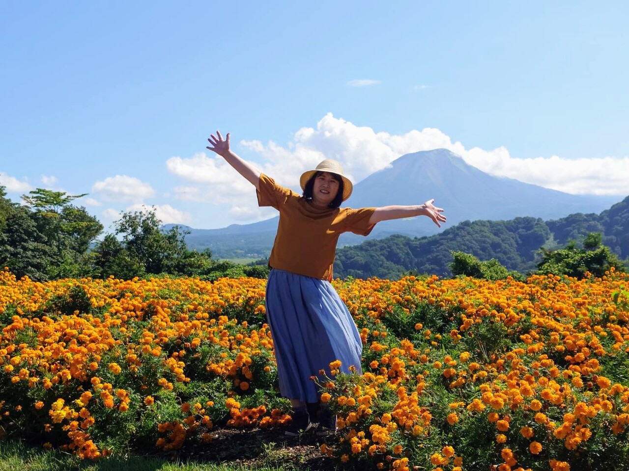 大山バックに夏満開